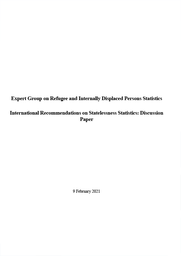 International Recommendations on Statelessness Statistics: Discussion Paper