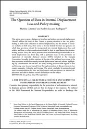 The Question of Data in Internal Displacement Law-and-Policy-making