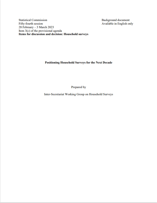 Positioning Household Surveys for the Next Decade