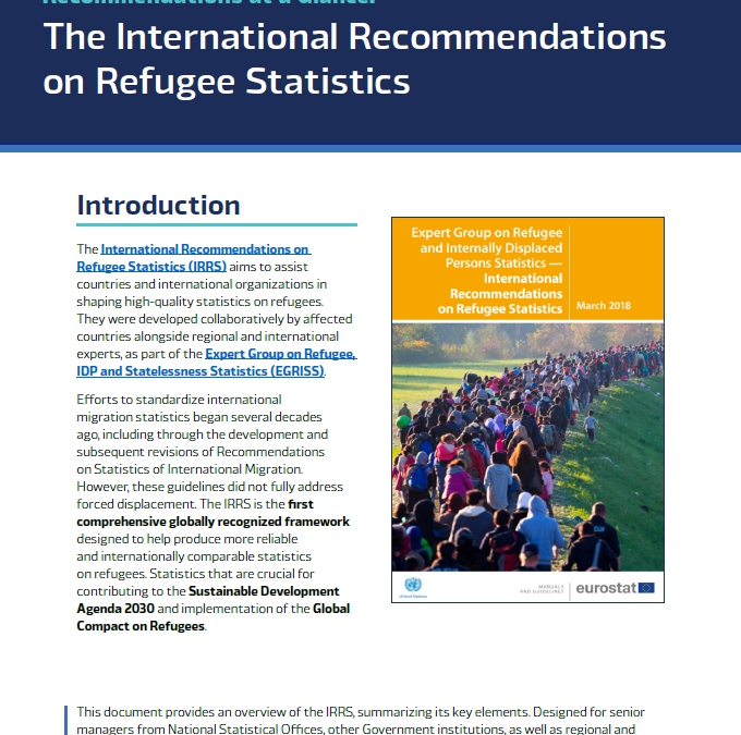 EGRISS – Recommendations at a Glance: The International Recommendations on Refugee Statistics (IRRS)